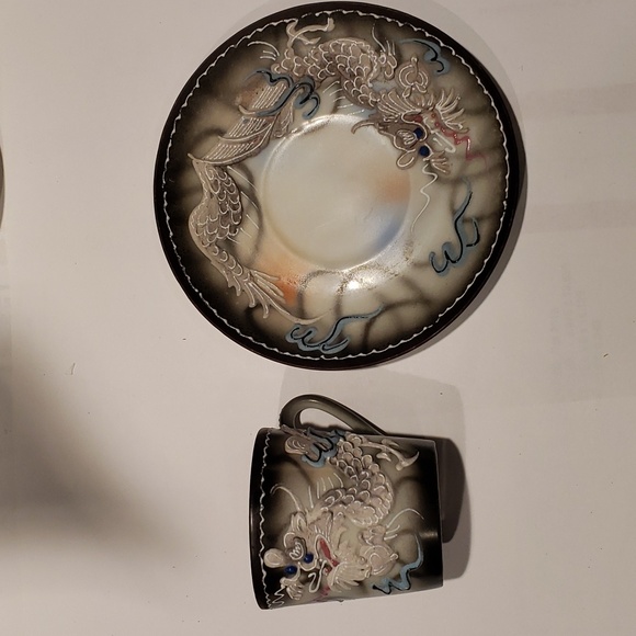 Demitasse Textured White Dragon Set - Picture 2 of 8